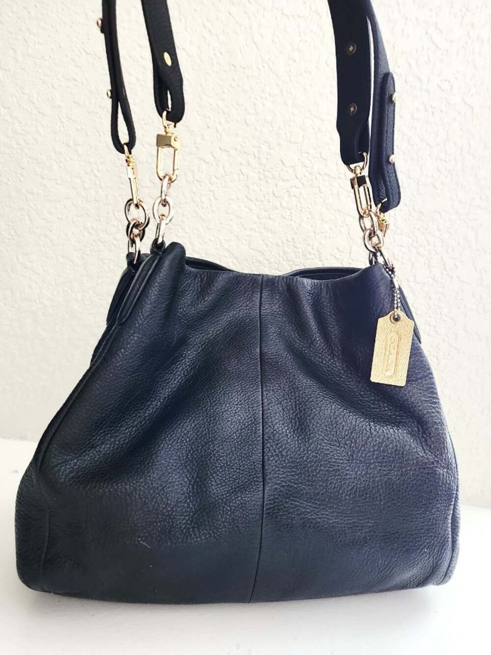 Euc Coach Phoebe Black Leather Shoulder Bag Tote Purse